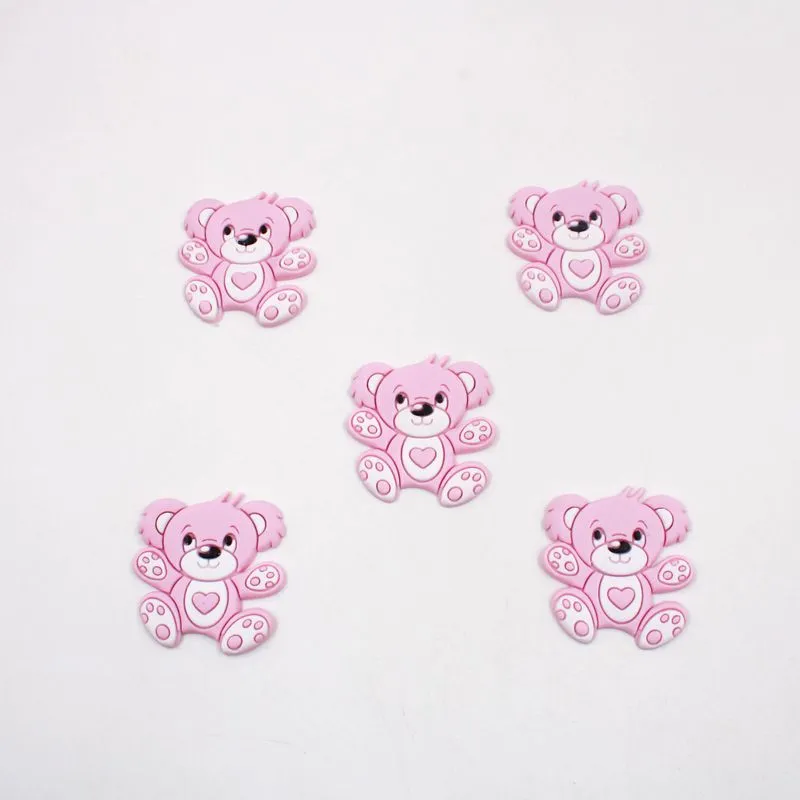 APLIQUE URSINHOS CARINHOSOS 42X40MM EMBORRACHADO COM 50 PEÇAS 213 - Rosa Z13