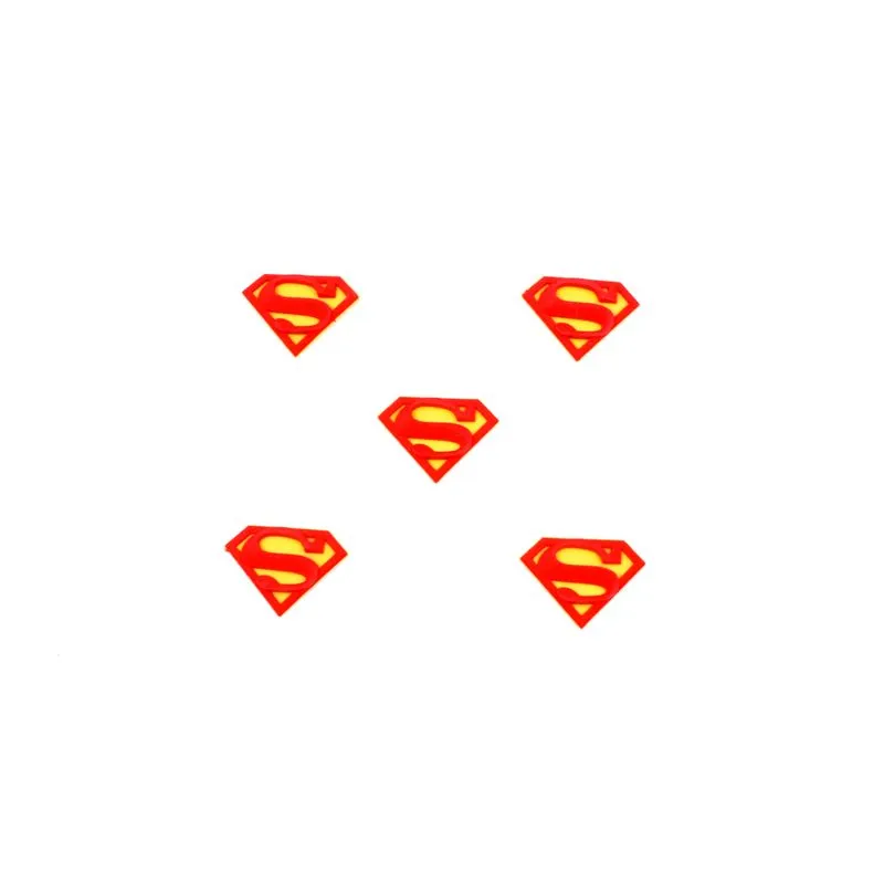 APLIQUE LOGO HEROI SUPERMAN 40X29MM EMBORRACHADO COM 50 PEÇAS 298 - Amarelo + Vermelho