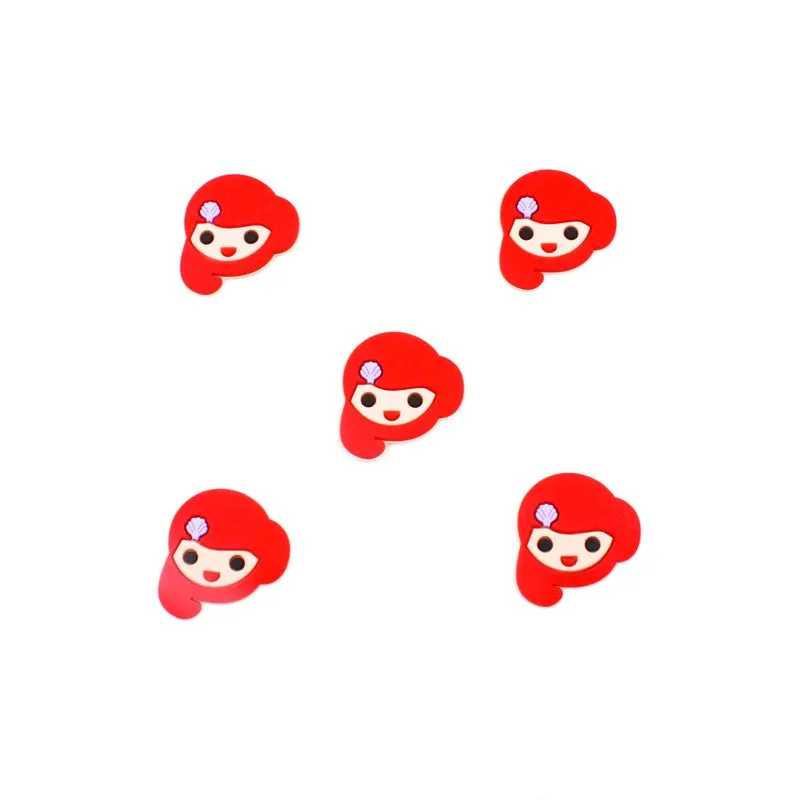Aplique Pequena Sereia 37X33mm Emborrachado Com 50 Peças 201 - Vermelho