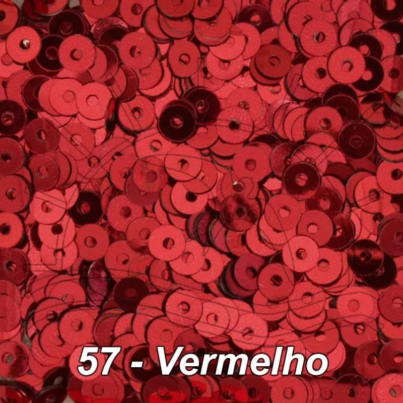 Paetê Metálico - 4mm 057 - vermelho