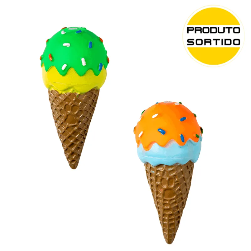 BRINQUEDO PET VINIL SORVETE 14CM R.MJK004 ÚNICA