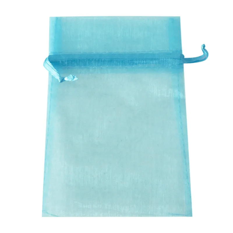 SACO ORGANZA 10X15 AZUL TURQUESA 20