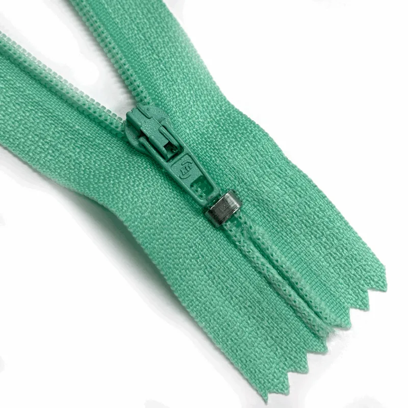 ZIPER NYLON FINO 18CM VERDE AGUA 249