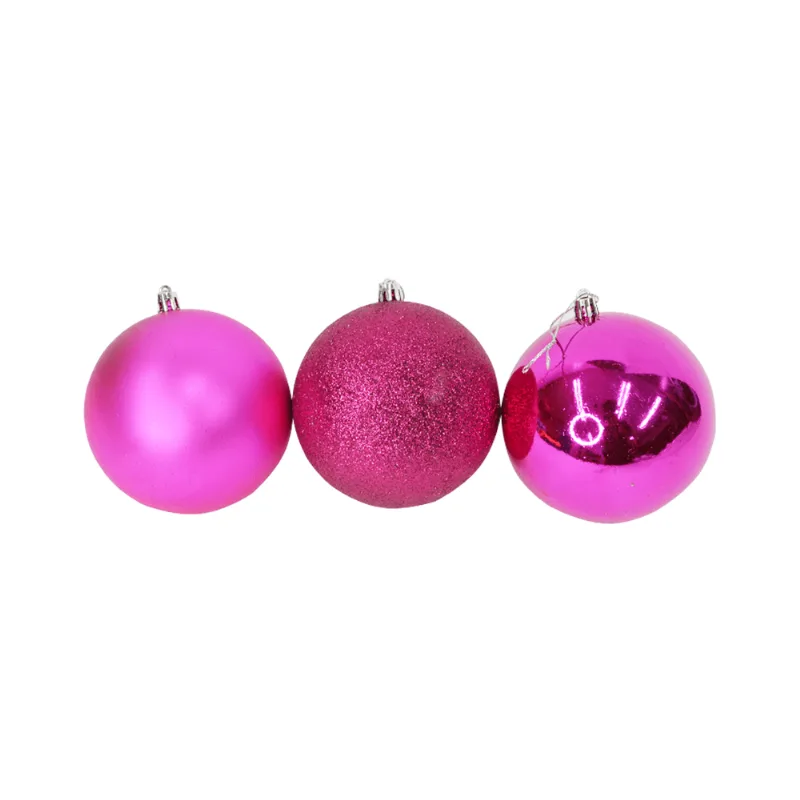 BOLA BASIC 10CM FOSCA/METAL/GLITER PINK 5