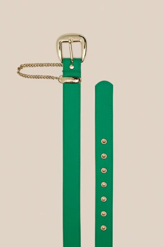 Cinto Com Fivela Abaulada Verde Oasis / G / Feminino