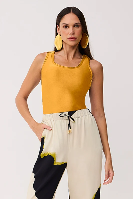Blusa Ajustada Lisa Amarelo Sol / GG / Feminino