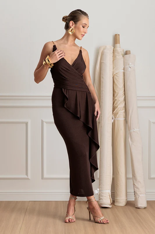Vestido Super Midi Liso Ganache / PP / Feminino