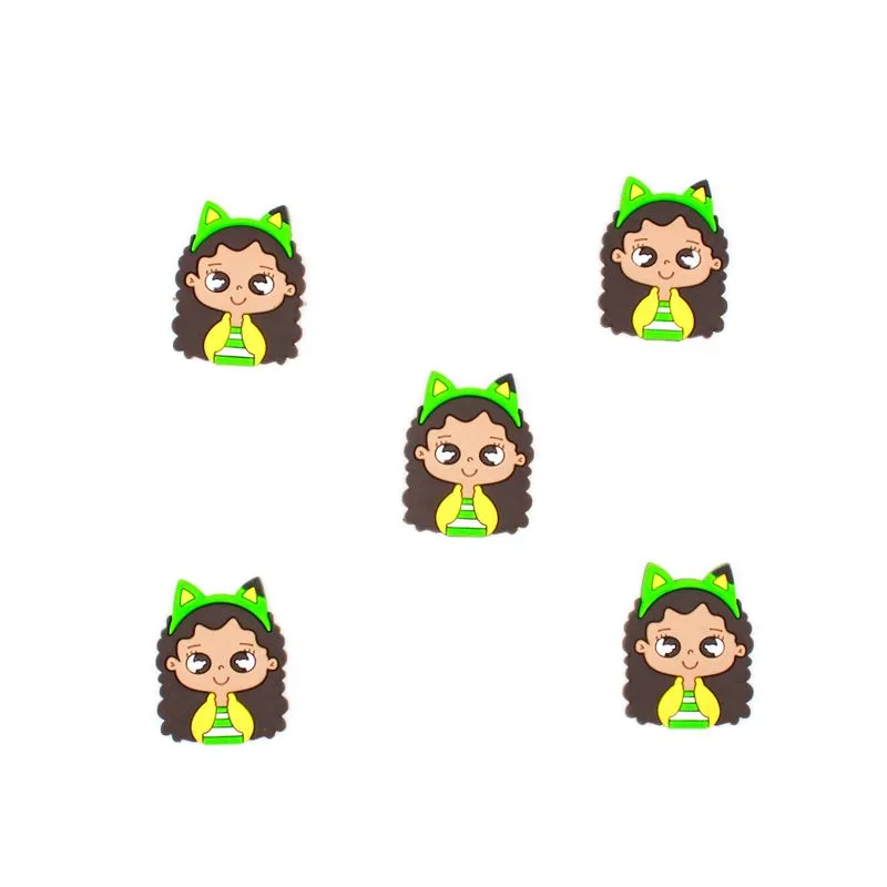 APLIQUE DESENHO GABBY EMBORRACHADO COM 50 PEÇAS Verde E Amarelo