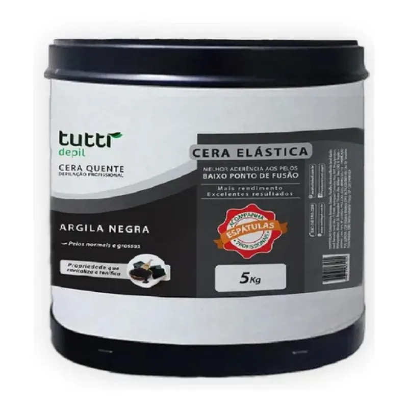 Cera Elástica Argila Negra 5kg Tutti Depil Revitaliza Pele