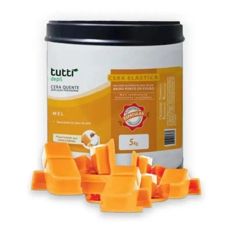 Cera Elástica Mel 5kg Tutti Depil Revitaliza Pele Premium