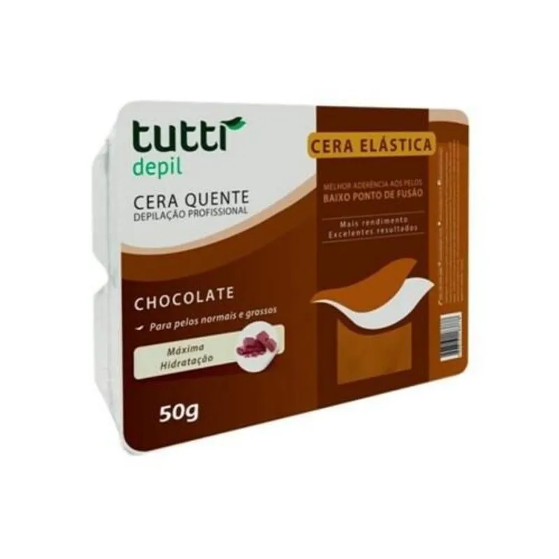 Cera Elástica Chocolate 250g Tutti Depil Revitaliza Pele