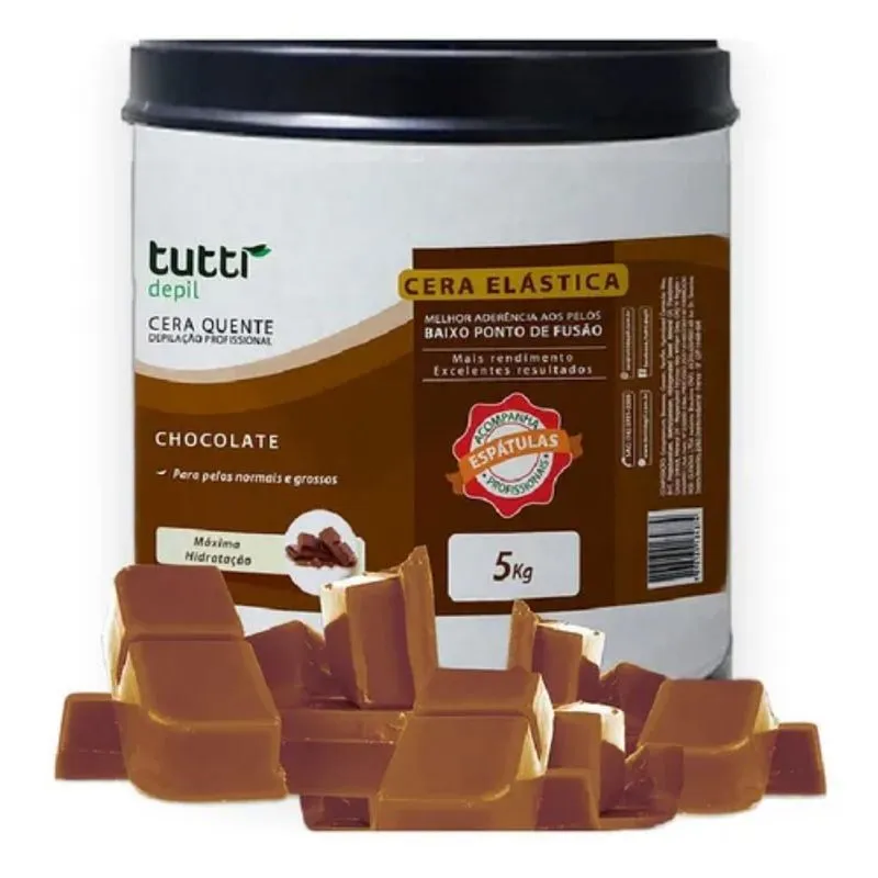 Cera Elástica Chocolate 5kg Mais Aderência Ao Pelo Premium