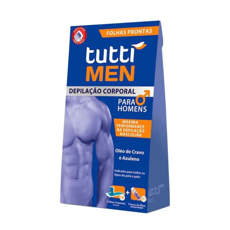 Tutti Depil Folhas Prontas Corporais Men 9 Pares Premium
