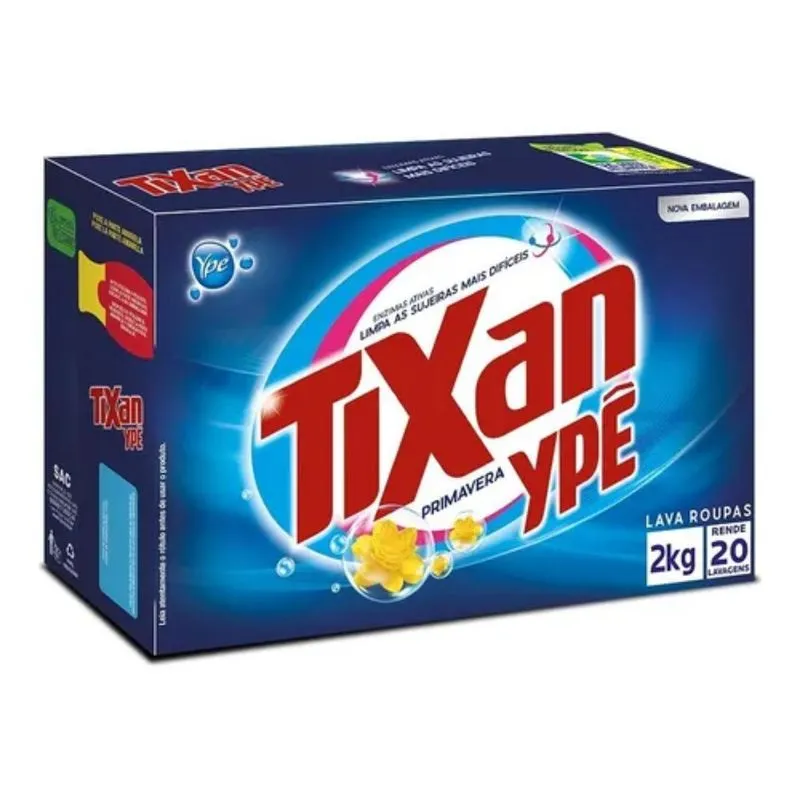 Lava-roupas Tixan Ypê 2kg Com Enzimas Ativas Limpa Sujeira