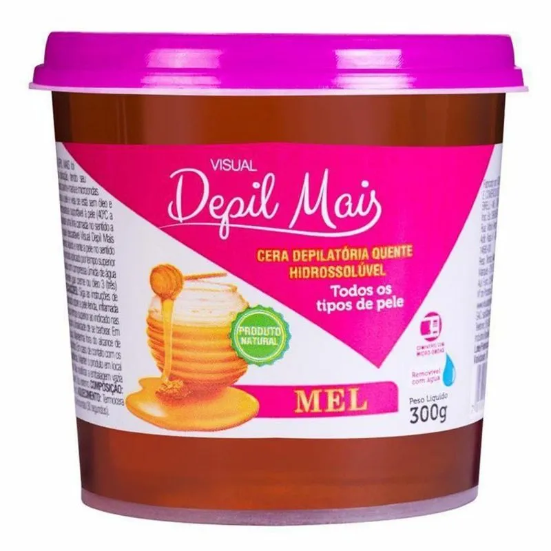 Cera Visual Depil Mais Depilatória 300g Mel Natural