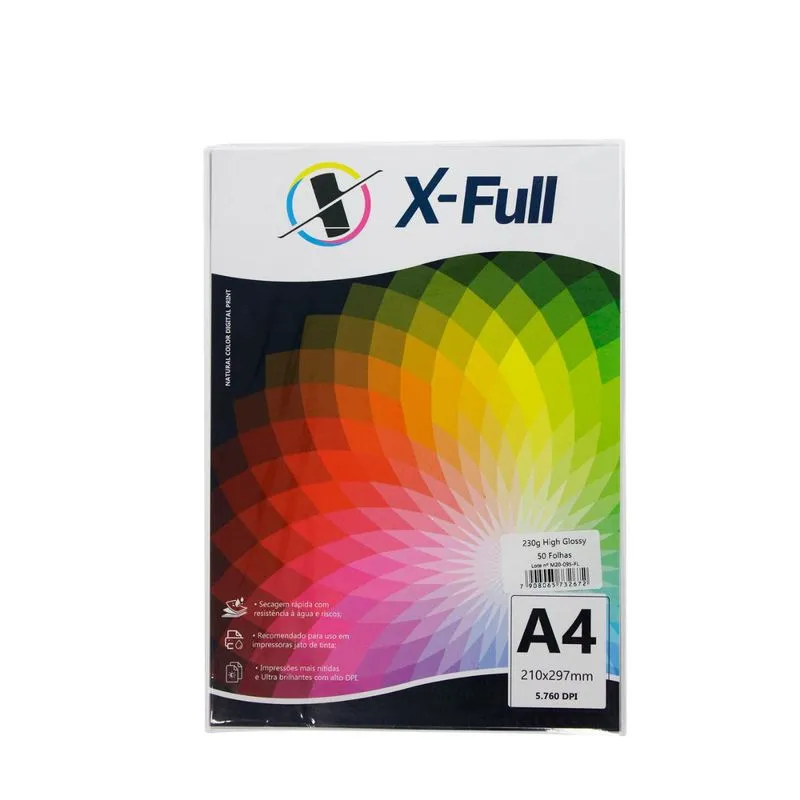 Papel Fotográfico High Glossy 135g A4 C/20 Folhas X-full
