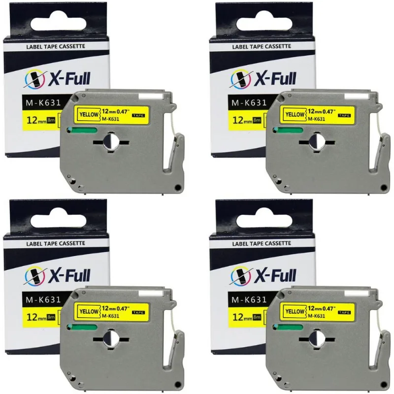 4 Fitas Compatível Etiquetador Brother Pt-80 Pt-90 Amarela
