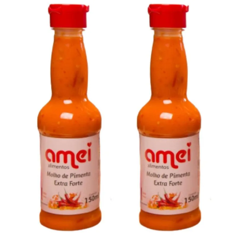 Kit 2 Molho De Pimenta Extra Forte 150ml Envio Já