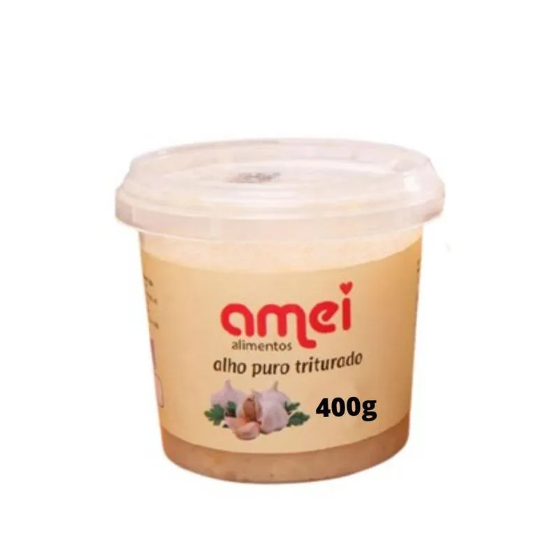 Pote De Alho Triturado Puro 400g Premium