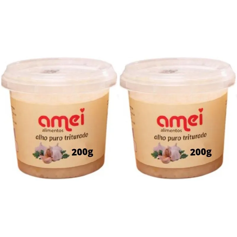 Combo 2 Alho Triturado Puro 200g Premium