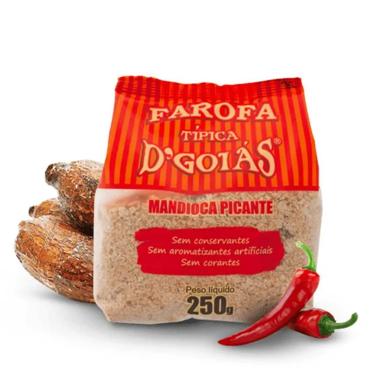 Farofa De Mandioca Picante 250g Dgoias Super Premium