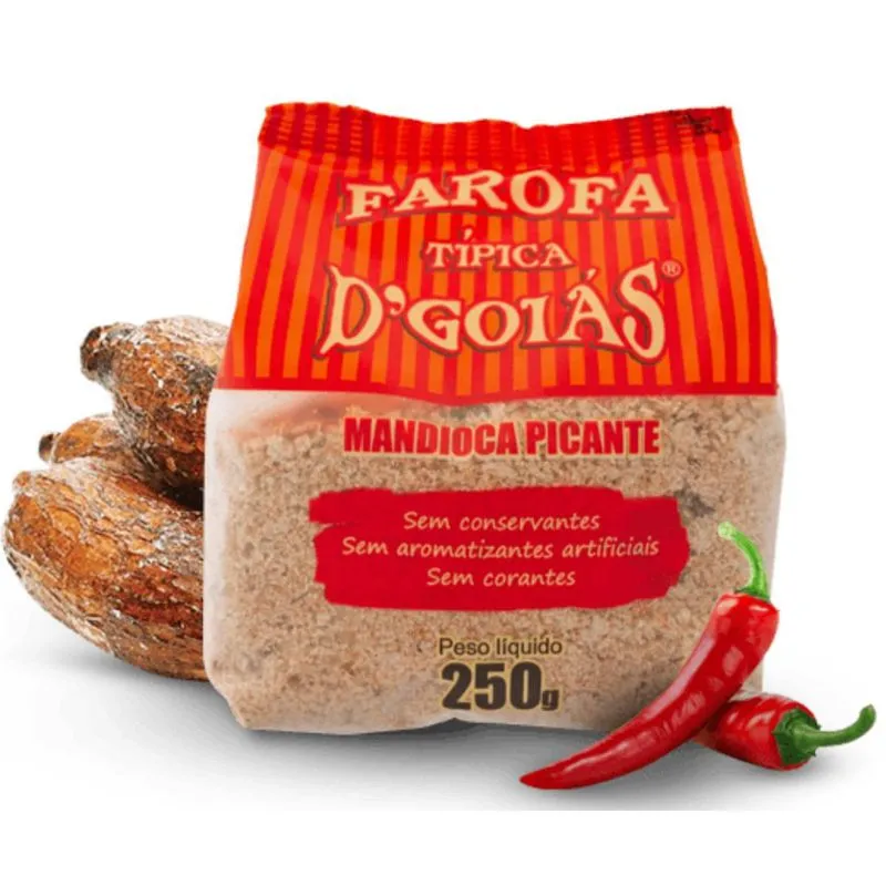 Farofa De Mandioca Picante Temperada 250g Dgoias Premium