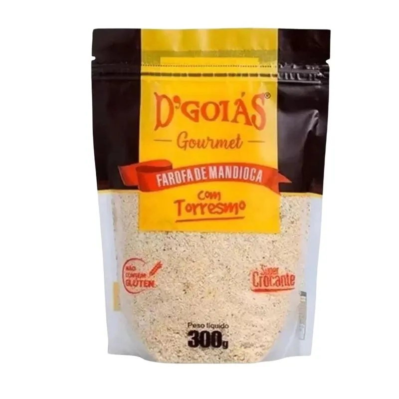 Kit 3 Farofa De Mandioca Com Torresmo 300g Dgoias Premium