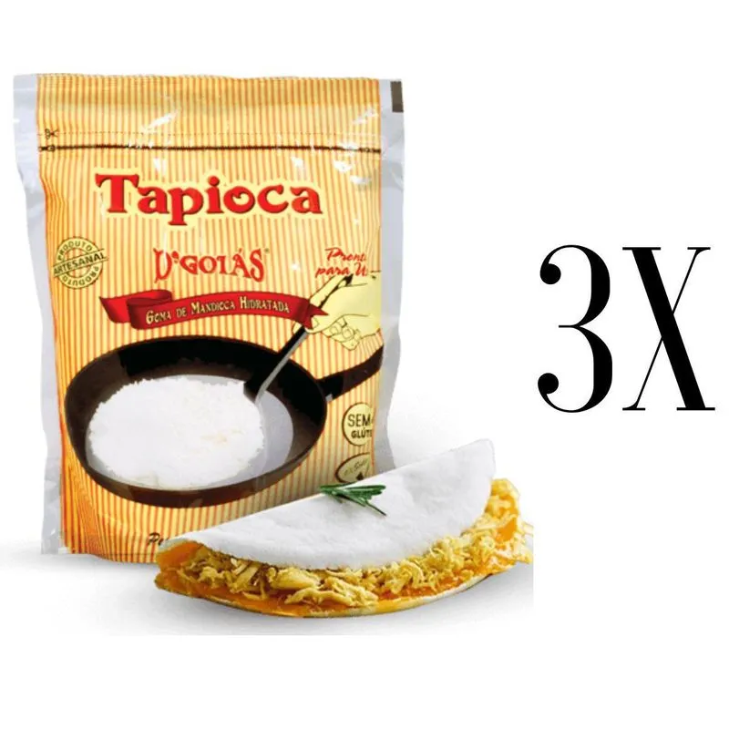 Combo Com 3 Tapioca Granulada 500g Dgoias Super Premium