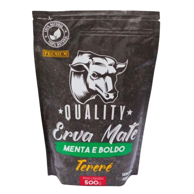 Kit 2 Erva Menta E Boldo Quality Para Terere Embalagem 500g