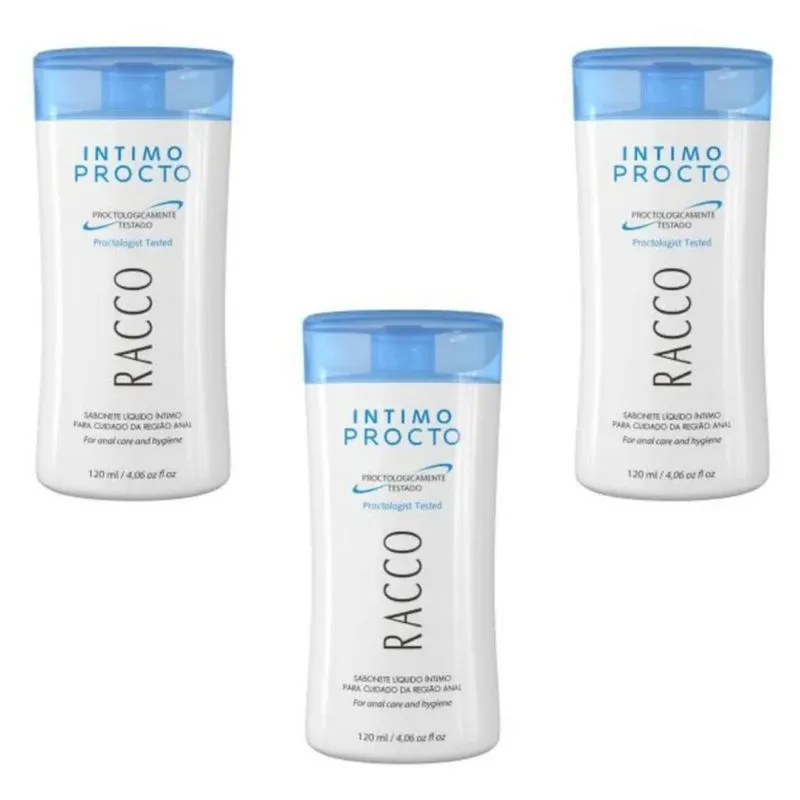 Combo 3 Sabonete Liquido Intimo Racco 120ml Anal Unissex
