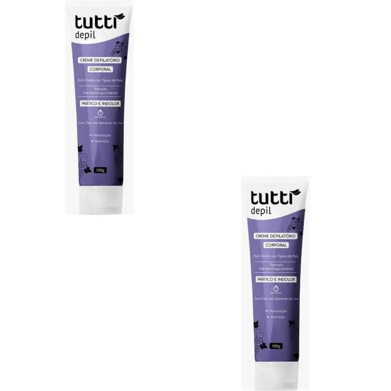 2 Unidade Creme Depilatório Tutti 100g Hidratação E Nutrição