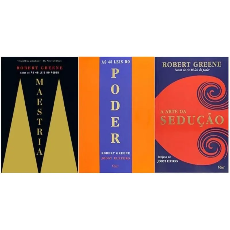 Kit 3 Livros Robert Greene Maestria Sedução 48 Leis Do Poder