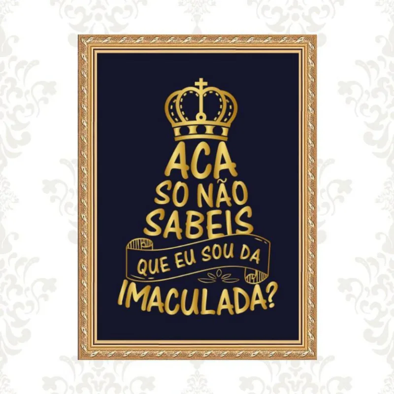 Quadro Moldura Dourada Acaso Não Sabeis 33X24Cm