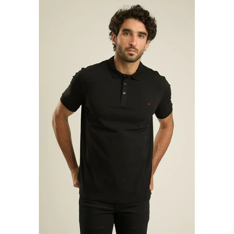 Polo Manga Curta Docthos Slim Bordada Polo Docthos Manga Curta Slim Com Elastano 003 Preto M