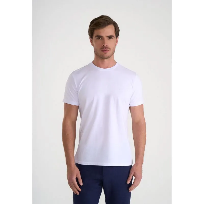 Camiseta Manga Curta Docthos Slim Meia Malha Tinturada 001 Branco Eg