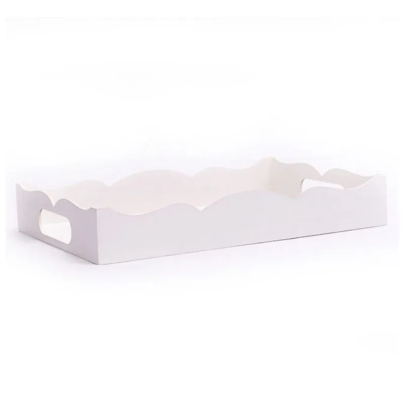 Bandeja Volteada Para Café Da Manhã 100% Mdf (24x15x05) Branco