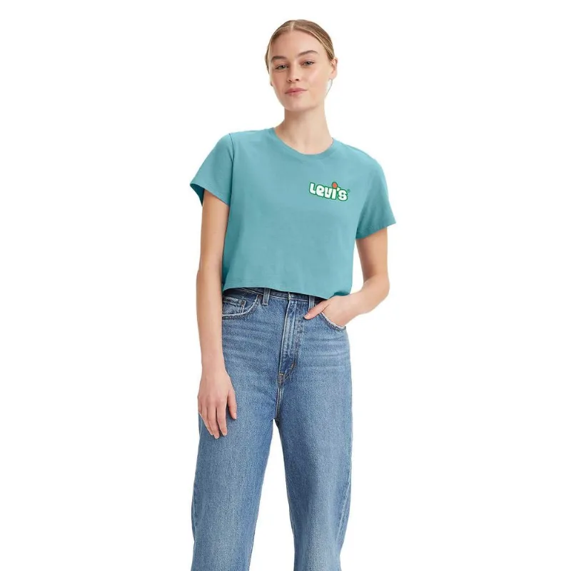 Camiseta Levis Cropped Jordie Tee Azul G