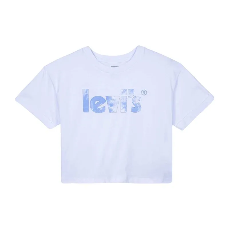 Camiseta Levis Poster Logo Rolled Sleeve Infantil Branco S