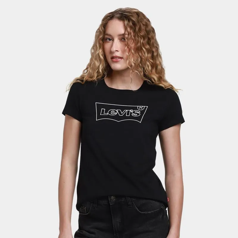Camiseta Levi's The Perfect Fit Feminina - Feminino - Preto+Branco