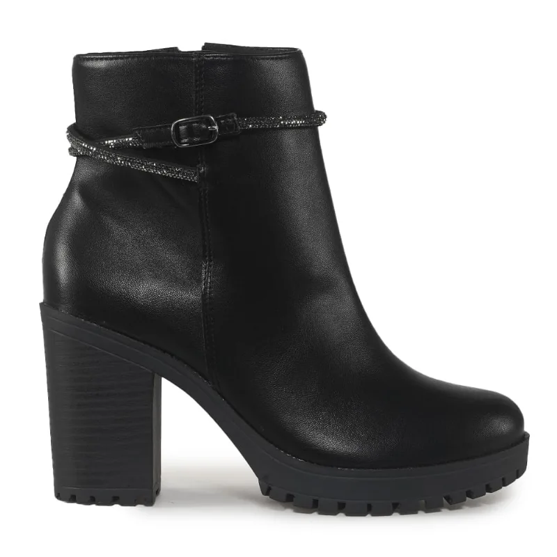 Bota Ankle Boot Via Marte Napa Montana Preto Feminina 38