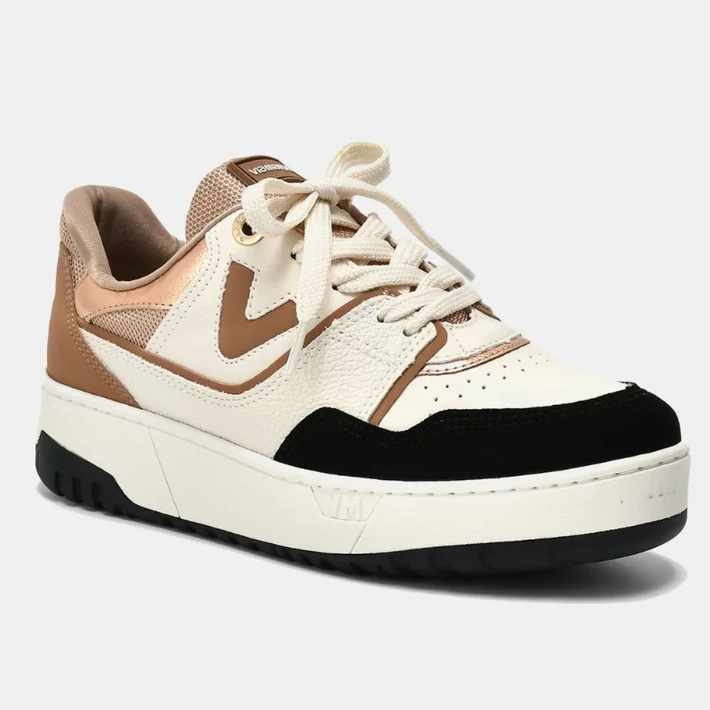 Tênis Casual Marrom e off white e preto e rouge 042-017-15 40