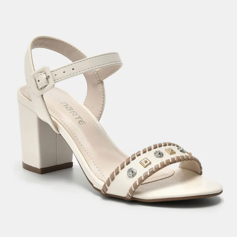 Sandália Social Bege e off white 115-014-01 38