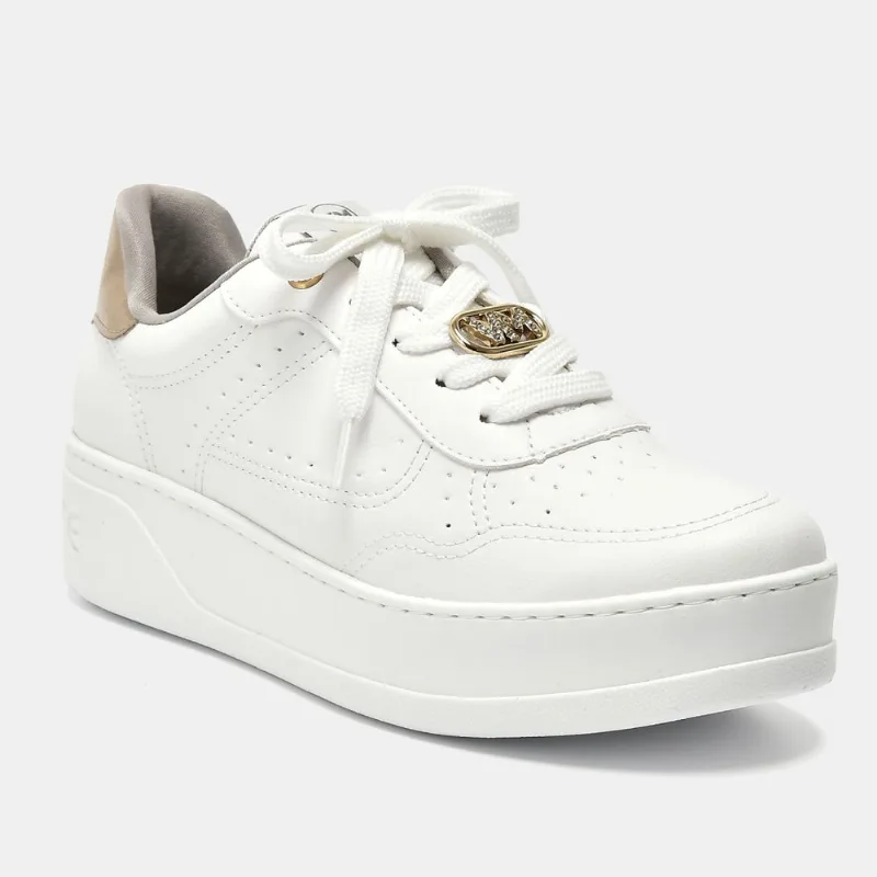 Tênis Casual Branco e dourado 023-019-01 33