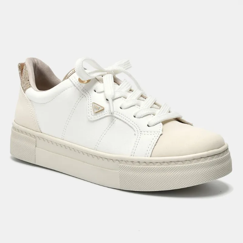 Tênis Casual Branco e dourado e off white 138-001-02 37