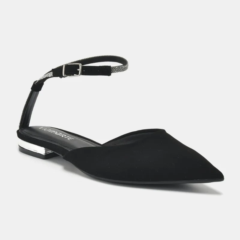 Sapatilha Slingback Prata e preto 144-003-01 35