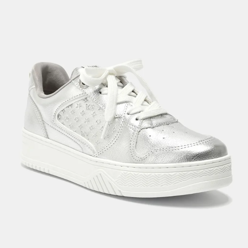 Tênis Casual Branco e prata 053-016-01 38