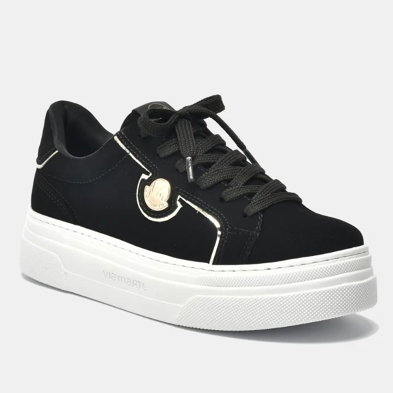 Tênis Casual Dourado e preto 125-005-01 35