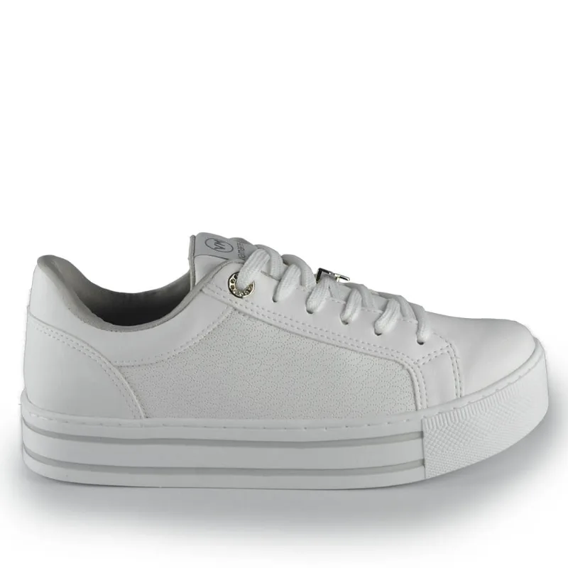 Tênis Casual Via Marte Feminino 010-013-01 NP BCO/NP PULSE BCO 38