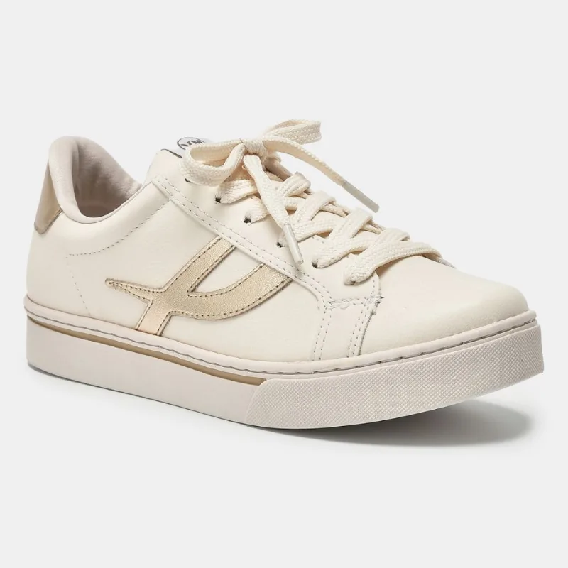 Tênis Casual Dourado e off white 016-012-04 39