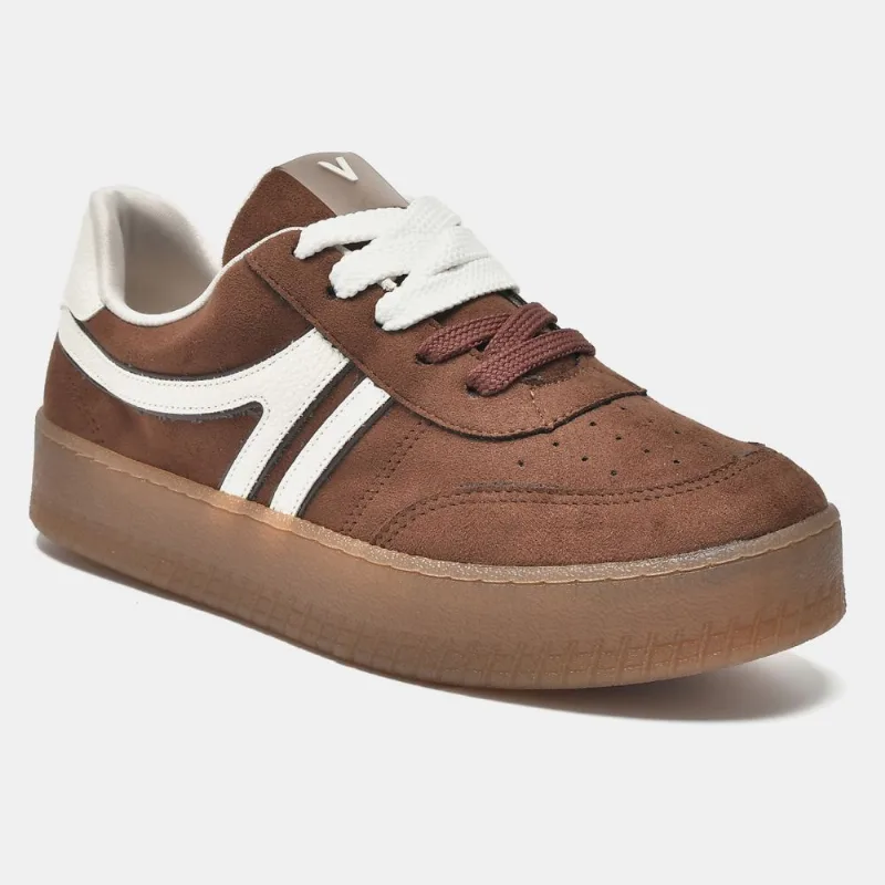 Tênis Casual Branco e marrom 216-001-01 34